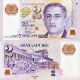 SINGAPORE 2 dollars ND polymer UNC!!!