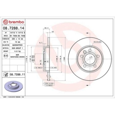 Set disc frana Vw Transporter T4 Box (70a 70h 7da 7dh) 07.90-04.03, Transporter T4 Bus (70b 70c 7db 7dk 70j 70k 7dc 7) 09.90-08.04, Transporter T4 (7 foto