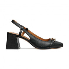 Geox pantofi de piele D CORONILLA culoarea negru, cu toc drept, cu toc deschis, D45D1A 00046 C9999