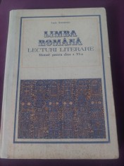 LIMBA ROMANA Lecturi Literare mANUAL PENTRU CLASA A vi a,Lucia Atanasescu 1982,in stare f.buna,coperti groase-184 pagini