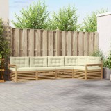 vidaXL Set de canapele de exterior 6 pcs Alb și crem Poliester 3390470