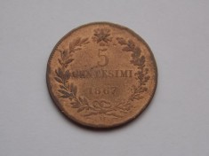 5 CENTESIMI 1867 ITALIA foto
