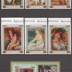 MANAMA 1970 PICTURA NUD A. RENOIR ( serie ndt.+ colita dt.) MNH