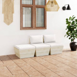 Set mobilier gradina din paleti, cu perne, 3 piese, lemn molid GartenMobel Dekor, vidaXL