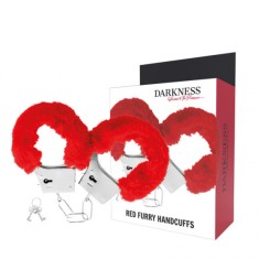 DARKNESS - RED LINED METAL HANDCUFFS foto