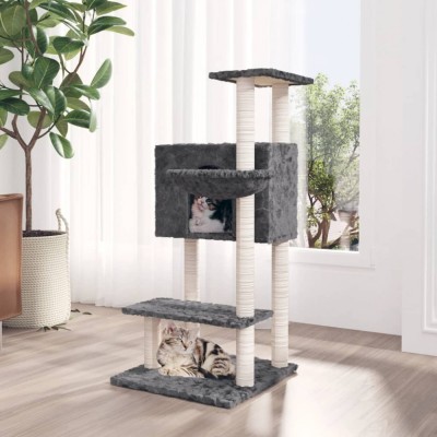 vidaXL Ansamblu pisici, st&amp;acirc;lpi din funie sisal, gri &amp;icirc;nchis, 108,5 cm 171599 foto