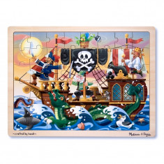 Puzzle lemn Aventura Piratilor Melissa and Doug, 48 piese, 40 x 30 cm, 3 ani+ foto