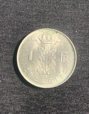 Moneda 1 franc 1969 Belgia foto
