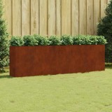 vidaXL Strat &icirc;nălțat de grădină, 280x40x80 cm, oțel corten 824528