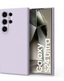 Huse silicon cu microfibra pentru Samsung Galaxy S24 Ultra Mov, Husa