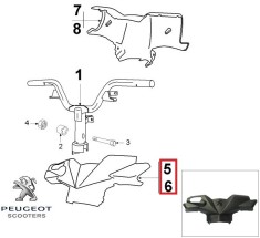 Carena superioara ghidon originala Peugeot Ludix 10B One - Snake - Trend - Ludix 12 Blaster - Ludix 14 Classic - Elegance 2T 50cc (albastra) foto