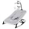 Balansoar Bebe Nania Hugo Grey, 0-9 kg, Pliabil, Jucarii, Leagan Fix/Mobil, Centuri Siguranta, Poliester, Aluminiu
