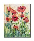Tablou stilizat maci in camp pictat manual, 50x40cm acril pe panza efect 3D, Kenny Varniote