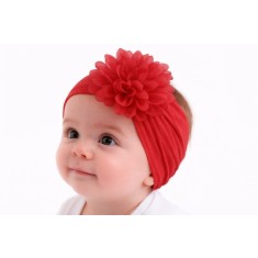 Bentita rosie lata cu floare aplicata