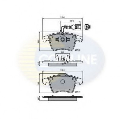 Set placute frana,frana disc VW MULTIVAN V (7HM, 7HN, 7HF, 7EF, 7EM, 7EN) (2003 - 2015) COMLINE CBP11311 foto