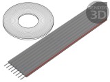 Cablu bandă 1mm litat Cu 8x28AWG PVC gri 30,5m