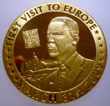 5.328 MEDALIE USA SUA BARACK OBAMA 1ST VISIT TO EUROPE 2009 PROOF