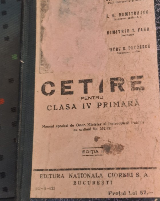 CARTE DE CETIRE PENTRU CLASA IV PRIMARA NICHIFOR CRAINIC