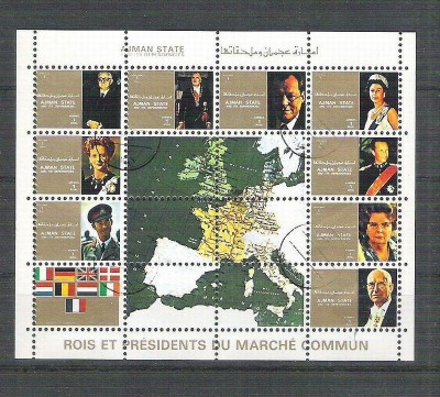 Ajman - Famous people, perf. mini block, used AB.052 foto