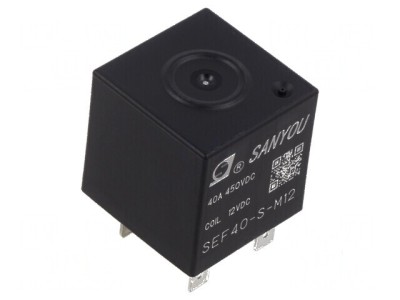 Releu electromagnetic SPST-NO Ubobină 12VDC 40A panou foto