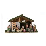 Iesle decorativa de Craciun cu 11 figurine, 5 becuri LED, 47 x 17 x 25 cm, General