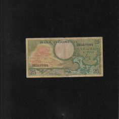 Rar! Indonezia 25 rupii rupiah 1959 seria35991