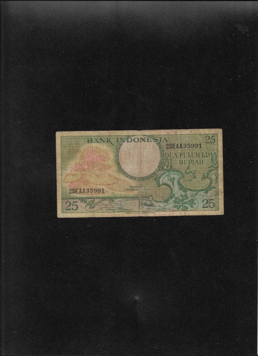 Rar! Indonezia 25 rupii rupiah 1959 seria35991