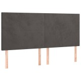 Cumpara ieftin Tablie de pat gri inchis 160x5x118/128 cm catifea