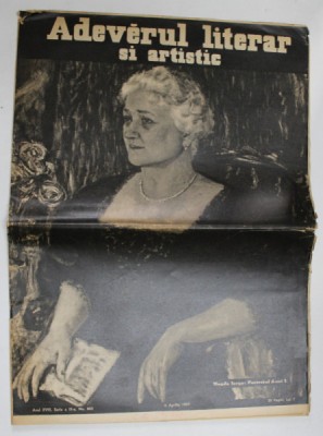 ADEVARUL LITERAR SI ARTISTIC , ANUL XVIII , SERIA A - III -A , NR. 852 , 4 APRILIE , 1937 foto