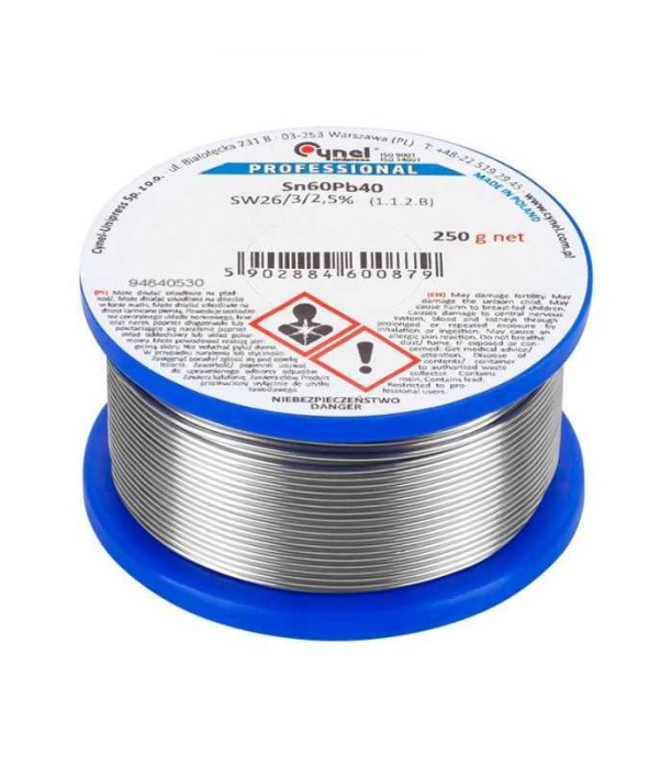 Rola fludor 1mm SN60 PB40 Flux 2.5% 250g CYNEL