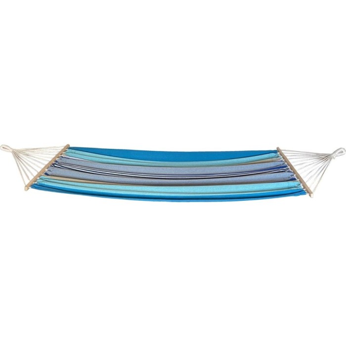 Hamac gradina cu bara din lemn, material textil, 120 kg, 200x100 cm, albastru Household NewTrend