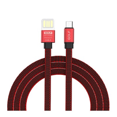 Cablu Date si Incarcare USB la MicroUSB Golf GC-73m, 1 m, Rosu foto