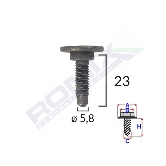 Surub Fixare Alfa Romeo/Fiat/Citroen 5.8X23mm - Negru Set 5 Buc 133748 45224-RMX