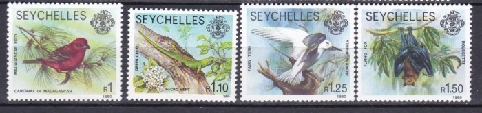 DB1 Fauna Marina Pasari 1980 Seychelles 8 v. MNH 2 poze