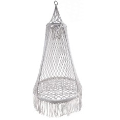 (DL) Scaun rotund tip leagan suspendat, model cuib, 80x140cm, maxim 120kg, bej Household NewTrend