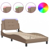 Cumpara ieftin Cadru de pat cu LED fara saltea Zadar cappuccino 90x190 cm