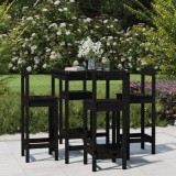 Set mobilier bar de gradina, 5 piese, negru, lemn masiv de pin GartenMobel Dekor, vidaXL