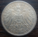 (A744) MONEDA DIN ARGINT GERMANIA, PRUSIA - 3 MARK 1912, LIT. A, WILHELM II, Europa