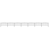 vidaXL Gard de grădină cu v&acirc;rf suliță, negru, (0,5-0,75) x 11,9 m oțel