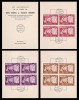 1962 Exil Romania - Set 3 carnete filatelice Mota si Marin, varietati rare cu blocuri de 4 vignete NEDANTELATE