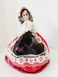 Papusa vintage costum port popular etnic traditional rustic francez 18cm