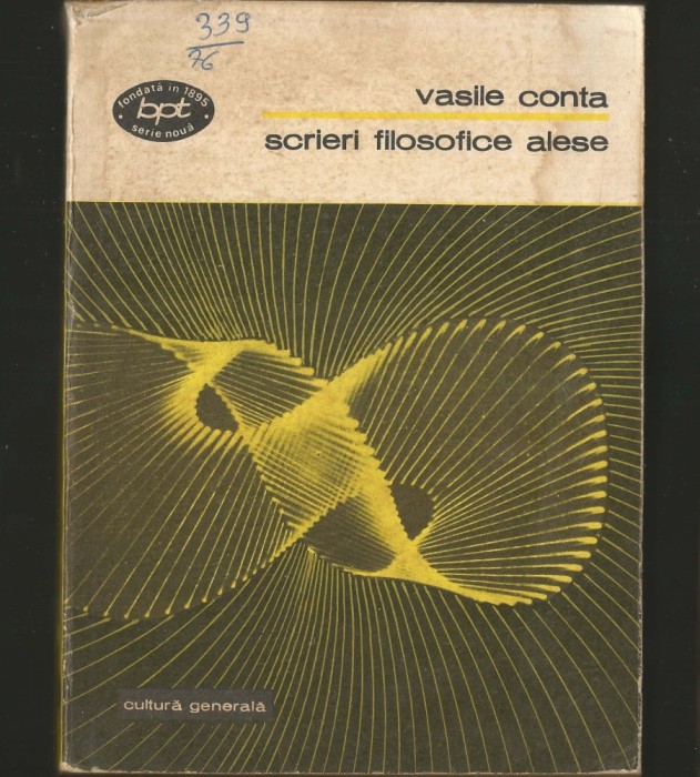 SCRIERI FILOSOFICE ALESE - FILOSOFIE / FILOZOFIE - VASILE CONTA - BPT