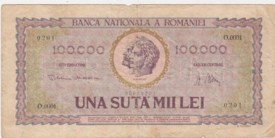 ROMANIA 100000 LEI IANUARIE 1947 Uzata foto