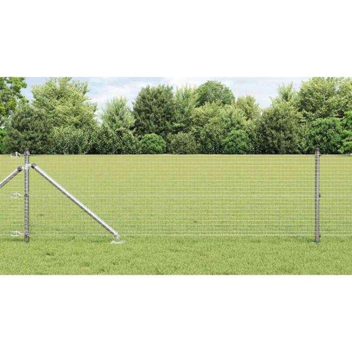 vidaXL &Icirc;ngrădire cu st&acirc;lpi Argintiu 0.6 x 100 m Oțel