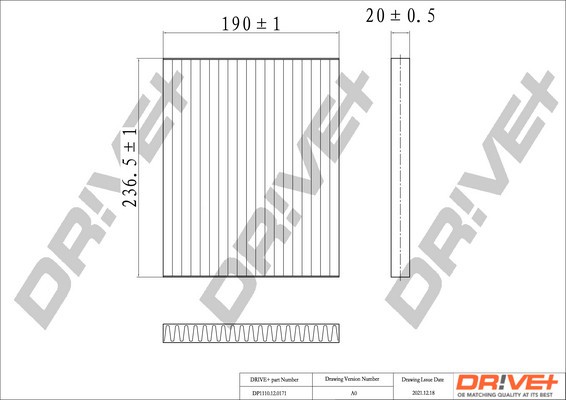 Dr!ve+ DP1110.12.0171 Filtru, aer habitaclu