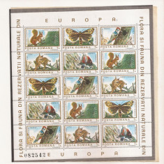 LP 1084 Romania -1983- FLORA SI FAUNA REZERVATII NATURALE EUROPA PERECHE BLOCURI