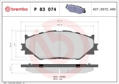 BREMBO P 83 074 PRIME LINE set placute frana,frana disc