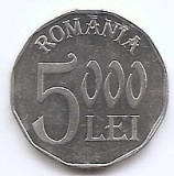 Romania 5000 lei 2004 - Aluminiu, 23,5 mm, KM-158 (1)