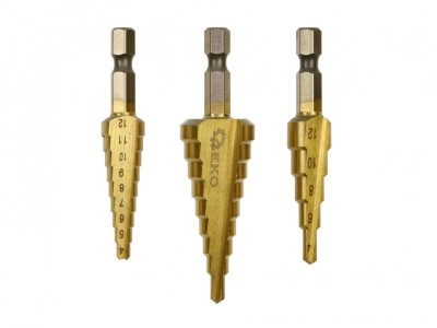 Set 3 burghie conice HEX 1/4 &amp;quot; Geko G38570 foto