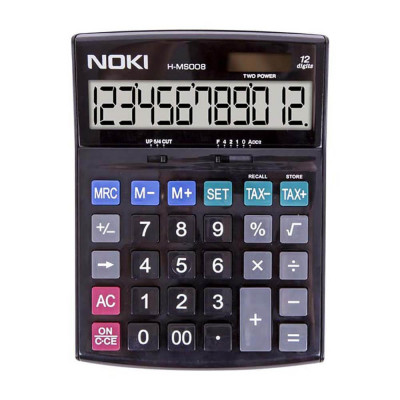 Calculator de Birou Noki HMS008, Negru, 12 Digits, Alimentare Dubla, Calculator Birou, Calculator Birou 12 Digits, Calculator Birou cu Alimentare Dubl foto